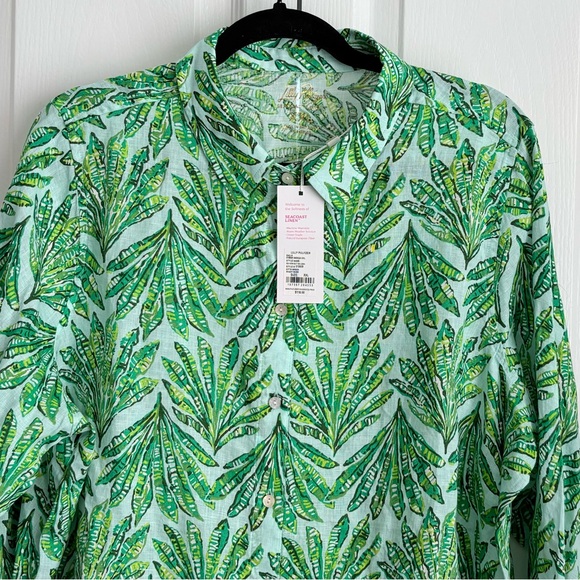 Lilly Pulitzer Green Floral Blouse, xxl - Picture 2 of 8